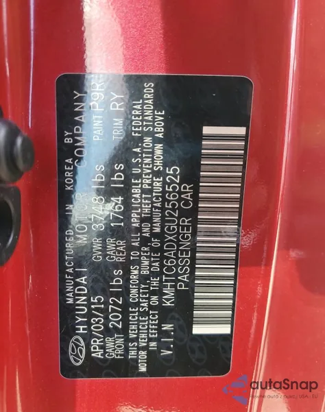 2016 Hyundai Veloster from USA, damaged, VIN KMHTC6ADXGU256525